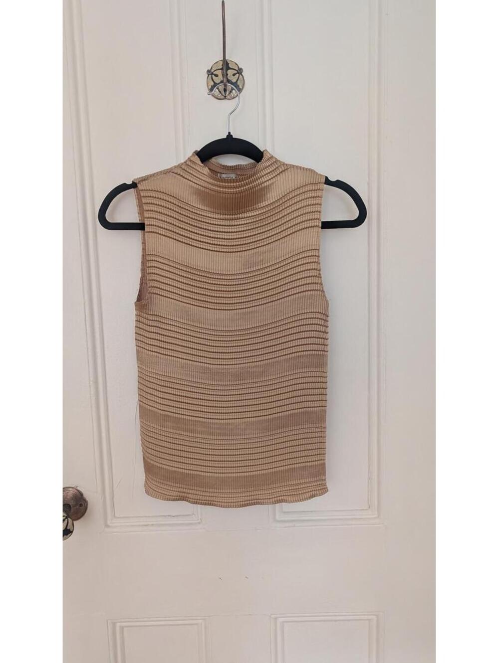 Pleats Please Issey Miyake Gold Sleeveless Top